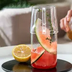 One Pot And One Cup High Borosilicate Glass Cold Water Kettle Set