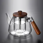 Peach Wood Steaming And Boiling Dual-Purpose High Borosilicate Glass Teapot