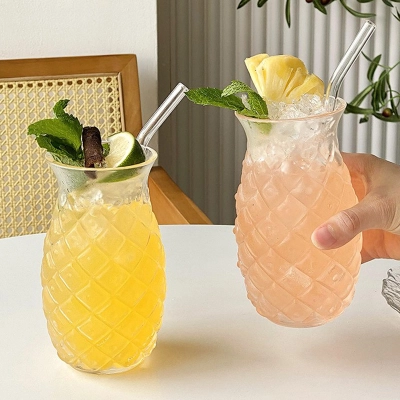 Pineapple Glass Straw Cold Drink Cold Brew Cup 01