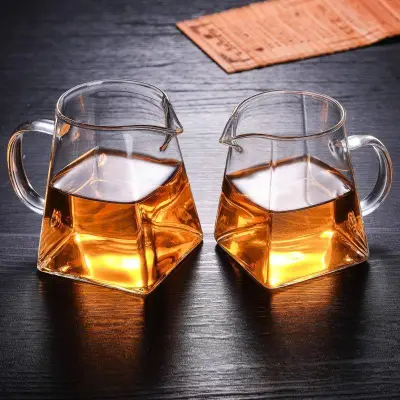 Square Bottom High Borosilicate Glass Kung Fu Tea Divider Fairness Cup 01