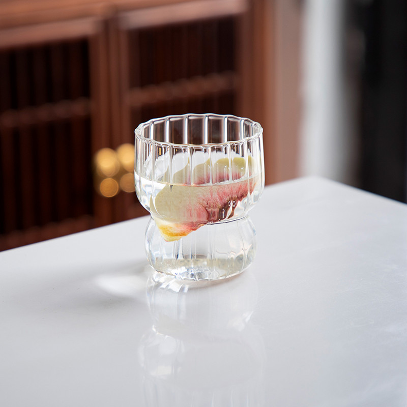 Vertical Pattern High Borosilicate Glass Cute Creative Dessert Cup