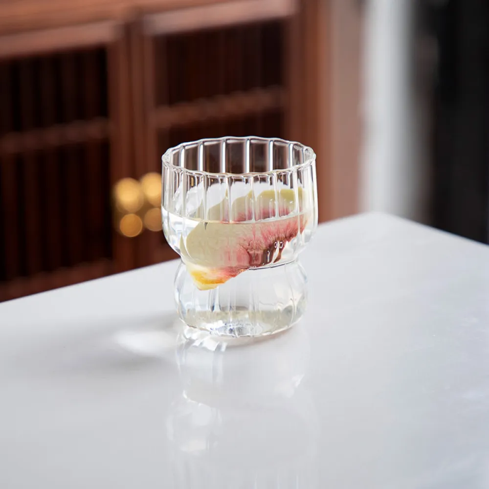 Vertical Pattern High Borosilicate Glass Cute Creative Dessert Cup