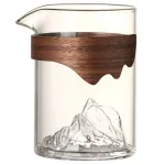 Wooden Ring Borosilicate Glass Tea Dispenser Fairness Cup