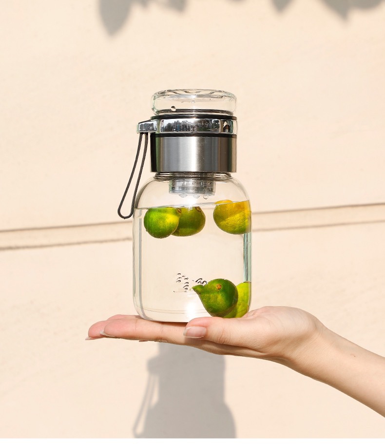 High Borosilicate Tea Separation Glass Portable Tea Cup