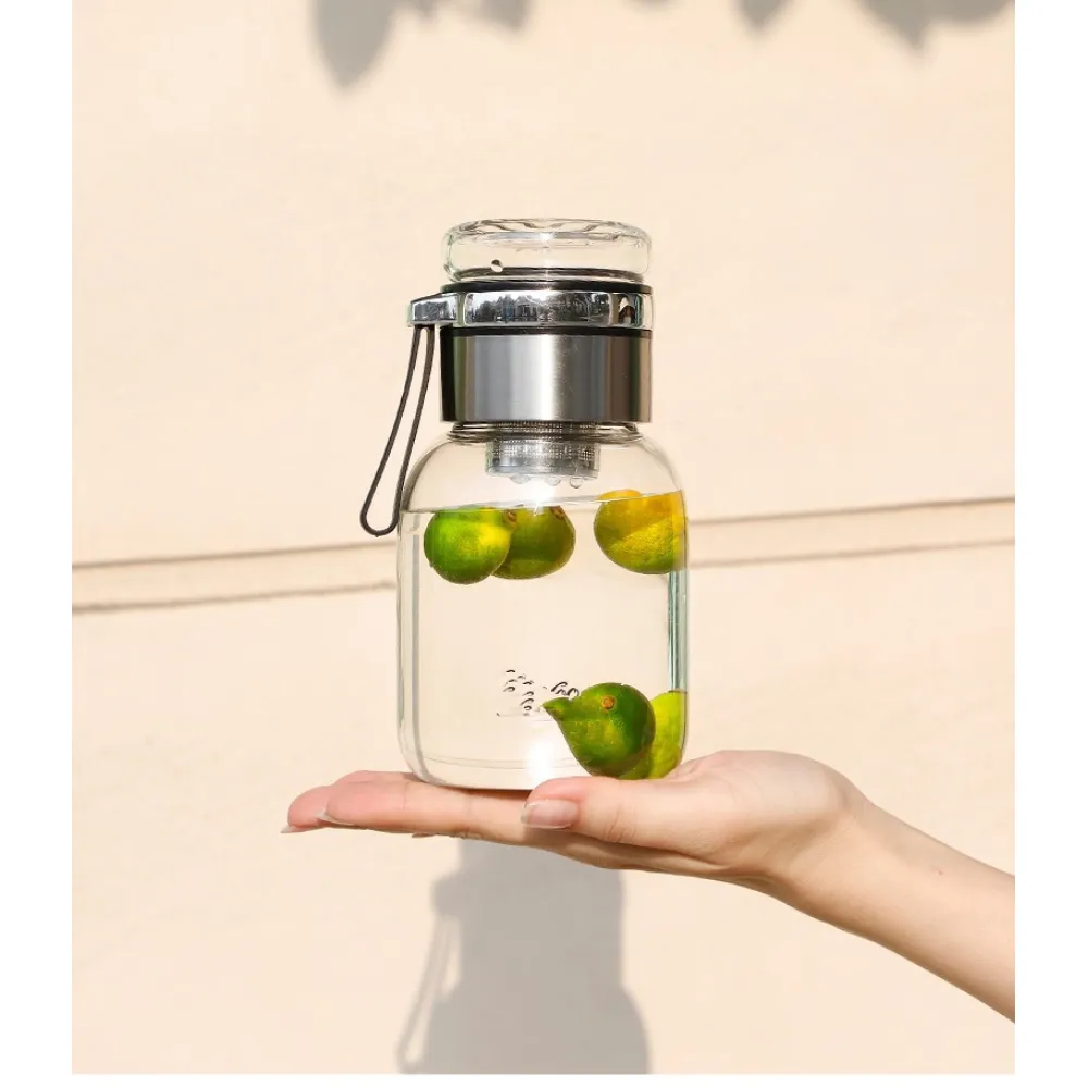 High Borosilicate Tea Separation Glass Portable Tea Cup