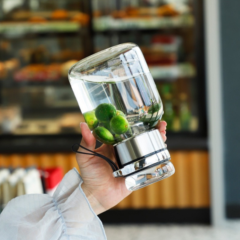 High Borosilicate Tea Separation Glass Portable Tea Cup