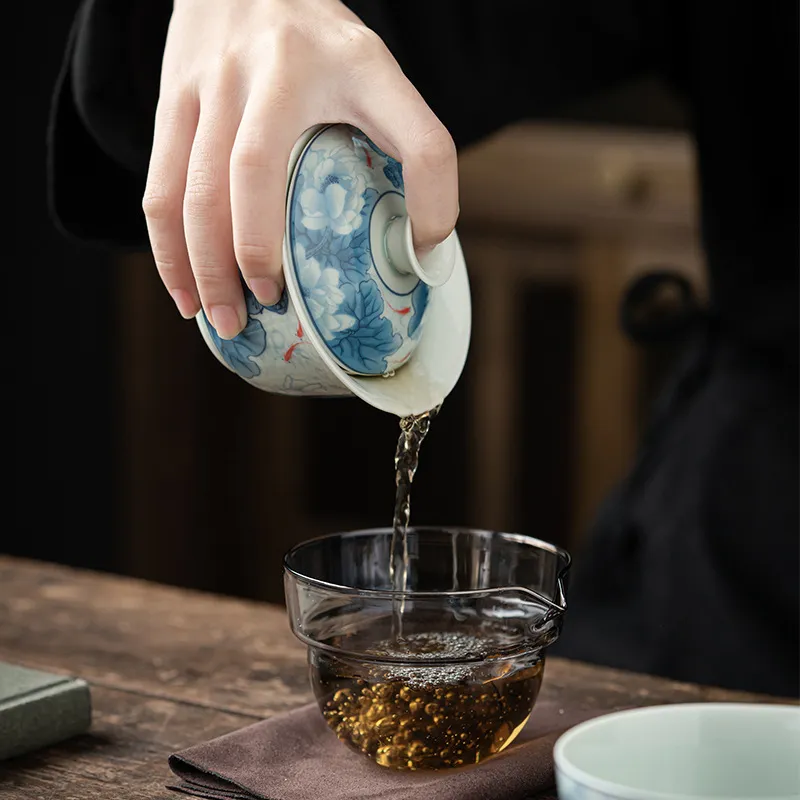 Imitation Blue And White Travel Tea Set Outdoor Quick Cup
