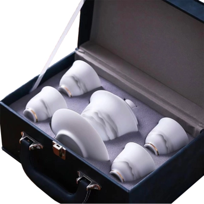 Mutton Fat Jade Kung Fu Tea Set Event Gift Souvenir 02