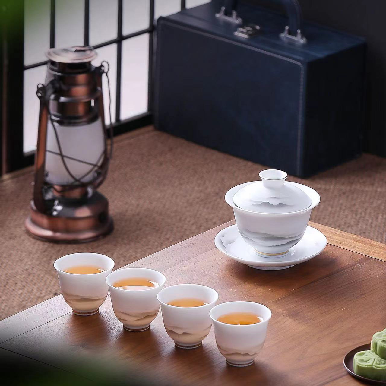 Mutton Fat Jade Kung Fu Tea Set Event Gift Souvenir