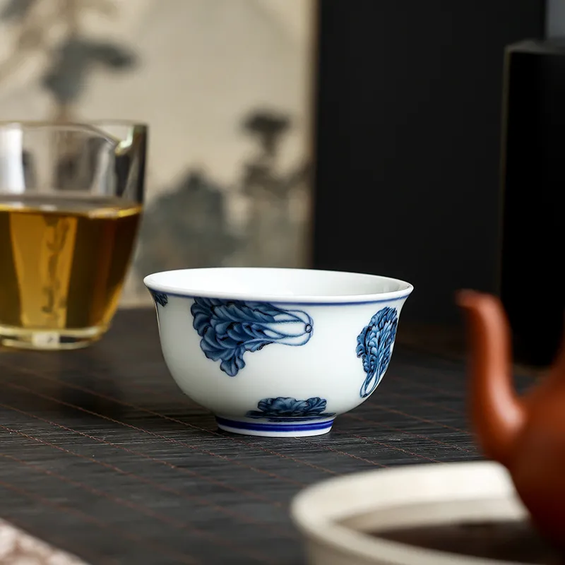 Blue And White Landscape Tea Cup Ceramic Kung Fu Tea Cup 10