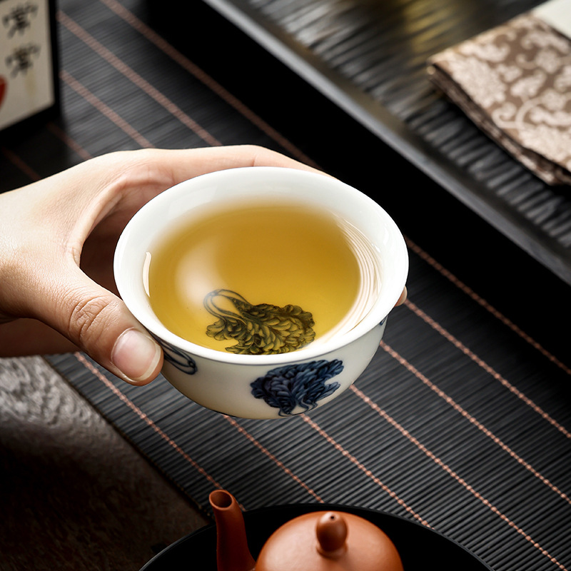 Blue And White Landscape Tea Cup Ceramic Kung Fu Tea Cup 10