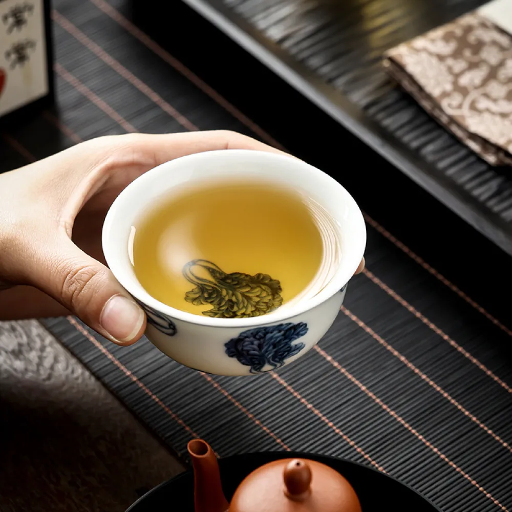 Blue And White Landscape Tea Cup Ceramic Kung Fu Tea Cup 10