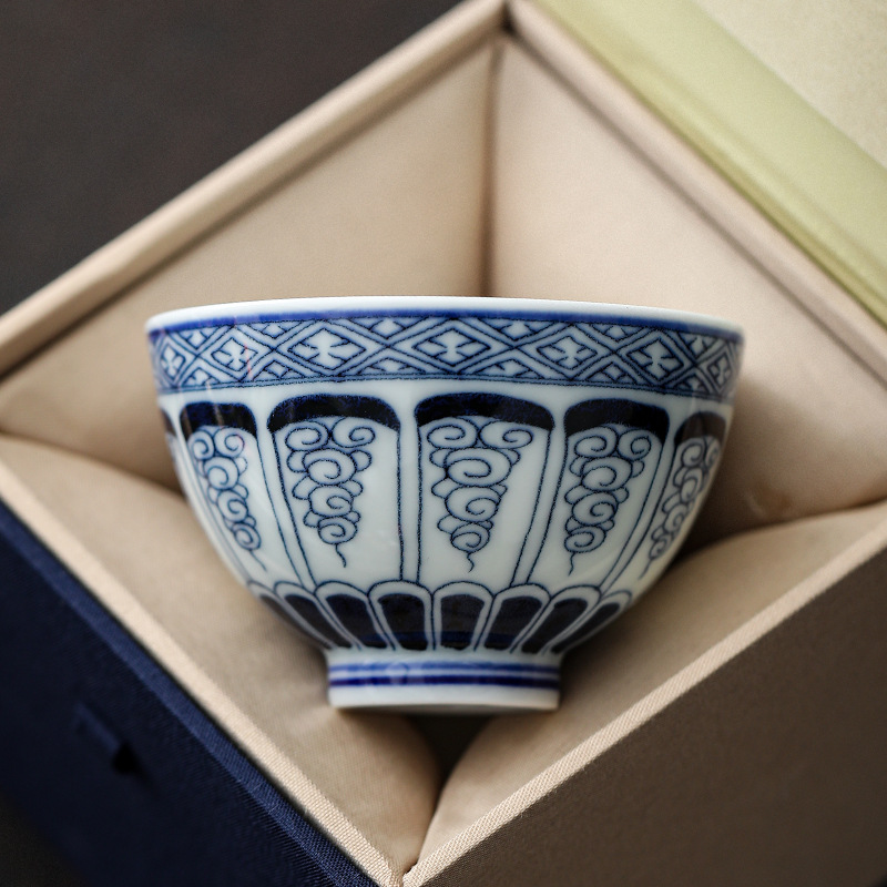 Blue And White Landscape Tea Cup Ceramic Kung Fu Tea Cup 12