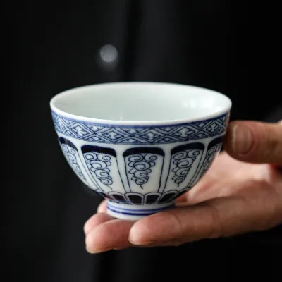 Blue And White Landscape Tea Cup Ceramic Kung Fu Tea Cup 12 02