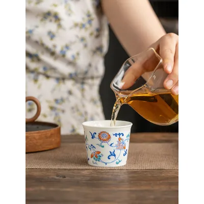 Blue And White Landscape Tea Cup Ceramic Kung Fu Tea Cup 14 02