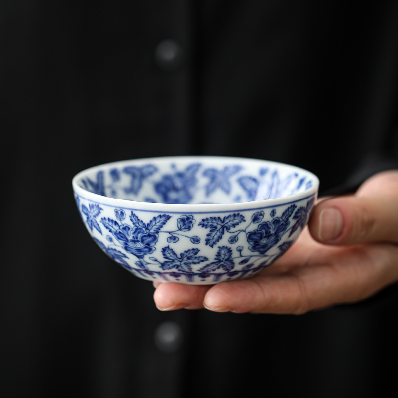 Blue And White Landscape Tea Cup Ceramic Kung Fu Tea Cup 16