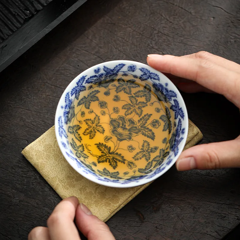 Blue And White Landscape Tea Cup Ceramic Kung Fu Tea Cup 16