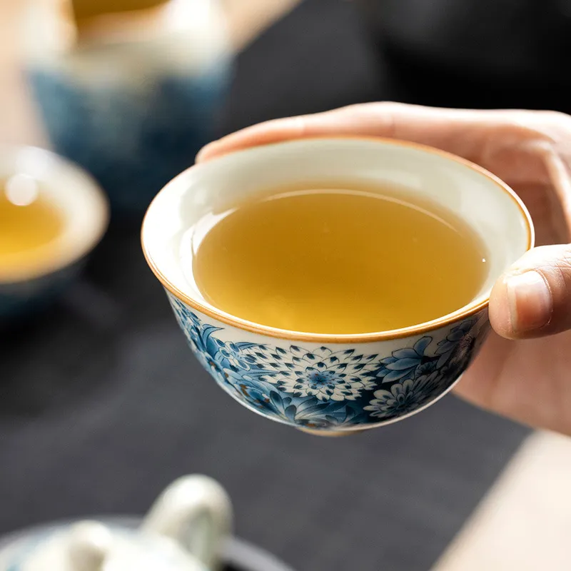 Blue And White Landscape Tea Cup Ceramic Kung Fu Tea Cup 19