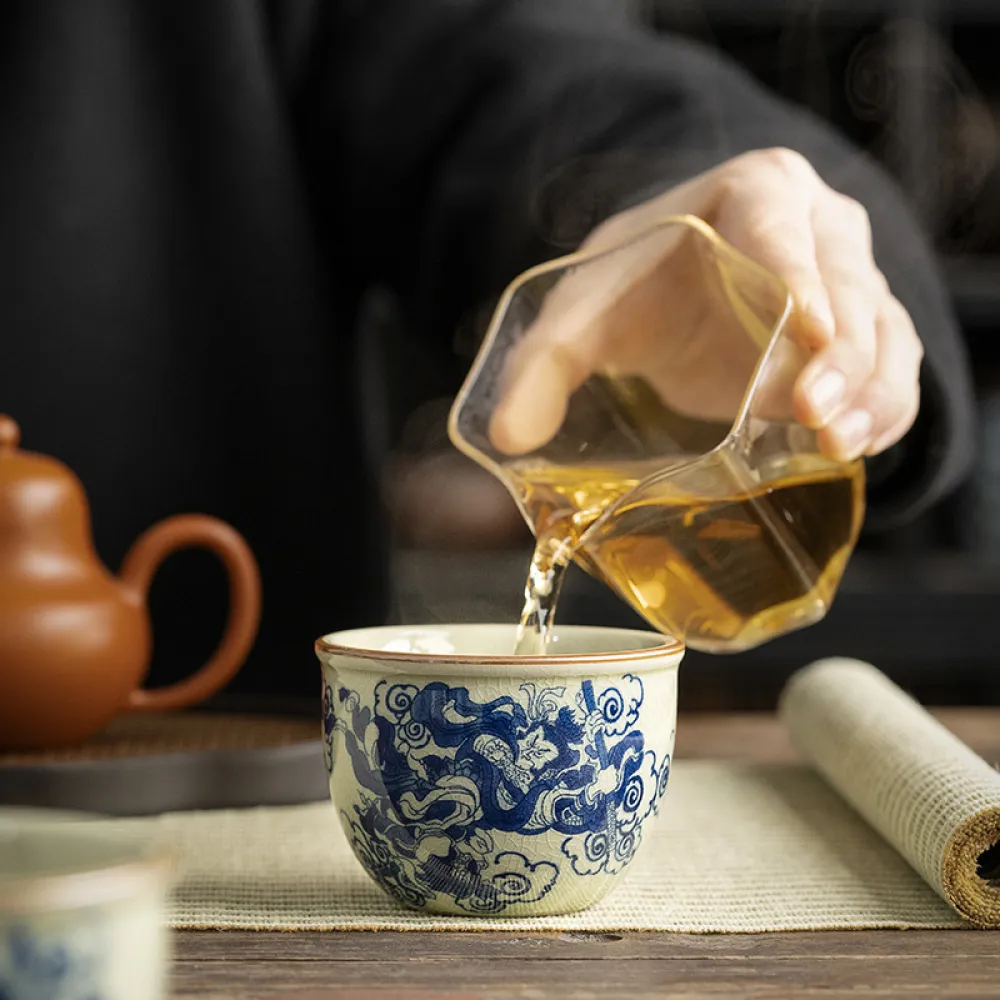 Blue And White Landscape Tea Cup Ceramic Kung Fu Tea Cup 21