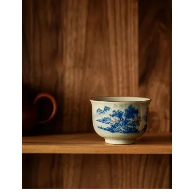Blue And White Landscape Tea Cup Ceramic Kung Fu Tea Cup 22 01