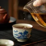 Blue And White Landscape Tea Cup Ceramic Kung Fu Tea Cup 22