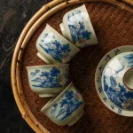 Blue And White Landscape Tea Cup Ceramic Kung Fu Tea Cup 22