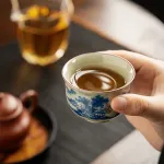 Blue And White Landscape Tea Cup Ceramic Kung Fu Tea Cup 22