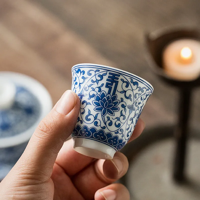 Blue And White Landscape Tea Cup Ceramic Kung Fu Tea Cup 23