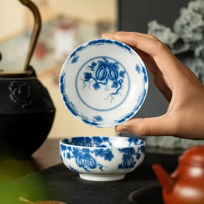Blue And White Landscape Tea Cup Ceramic Kung Fu Tea Cup 24 01