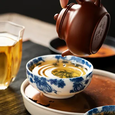 Blue And White Landscape Tea Cup Ceramic Kung Fu Tea Cup 24 02