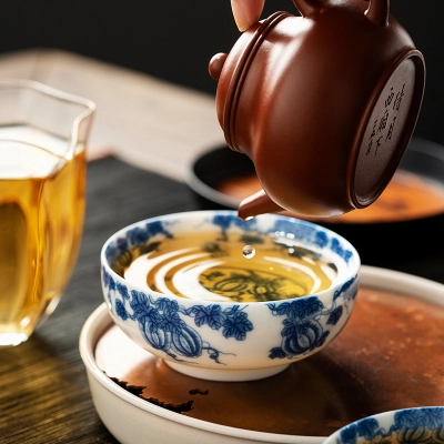 Blue And White Landscape Tea Cup Ceramic Kung Fu Tea Cup 24 02