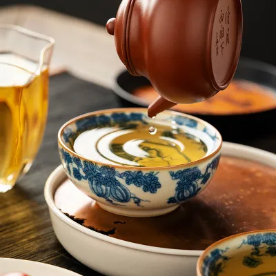 Blue And White Landscape Tea Cup Ceramic Kung Fu Tea Cup 25 02