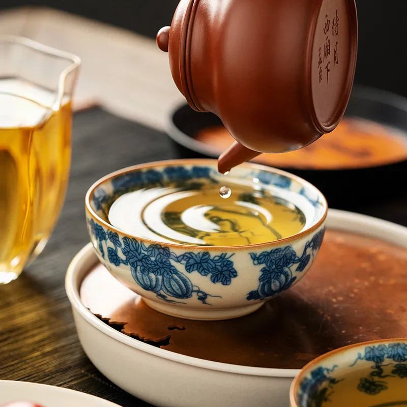 Blue And White Landscape Tea Cup Ceramic Kung Fu Tea Cup 25