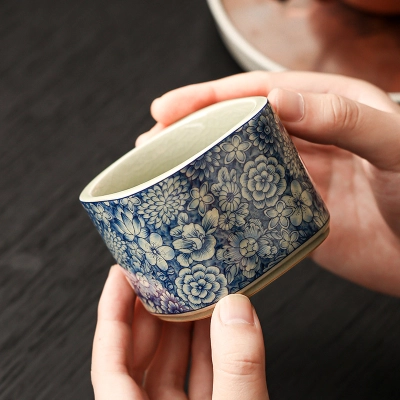 Blue And White Landscape Tea Cup Ceramic Kung Fu Tea Cup 26 02