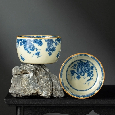 Blue And White Landscape Tea Cup Ceramic Kung Fu Tea Cup 27 02