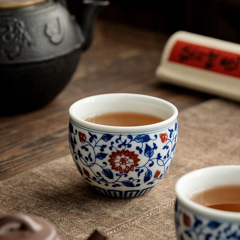 Blue And White Landscape Tea Cup Ceramic Kung Fu Tea Cup 4