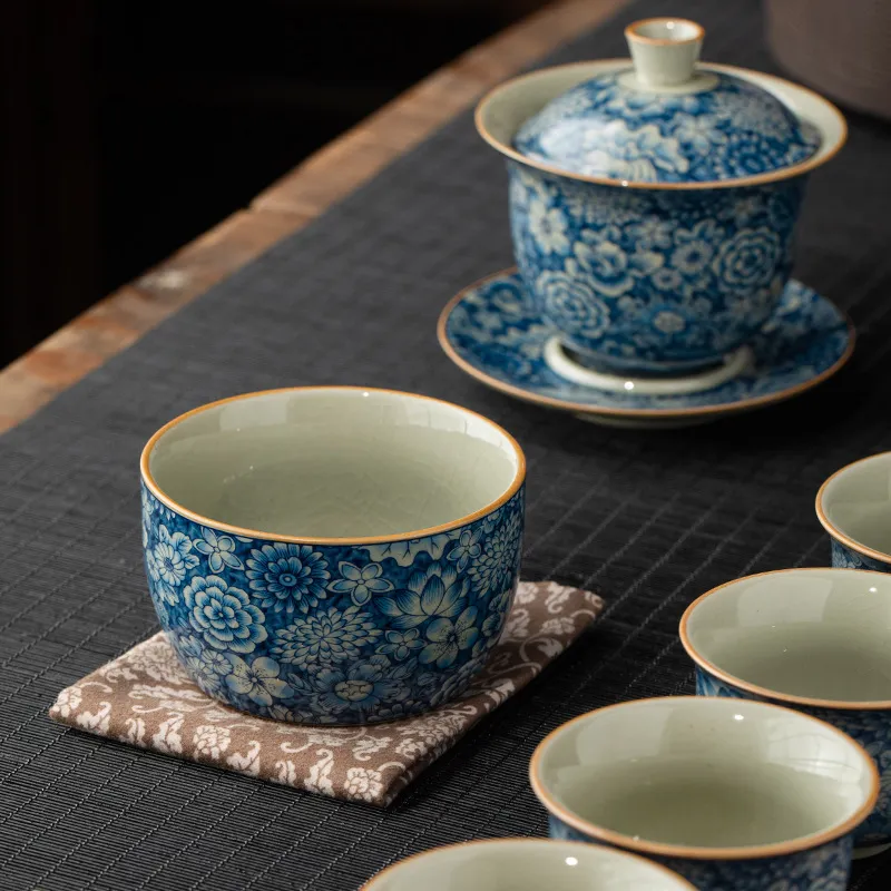 Blue And White Landscape Tea Cup Ceramic Kung Fu Tea Cup 5
