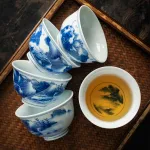 Blue And White Landscape Tea Cup Ceramic Kung Fu Tea Cup 6