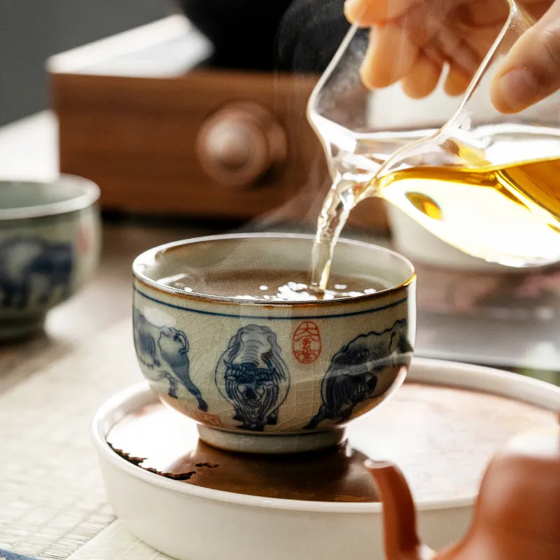Blue And White Landscape Tea Cup Ceramic Kung Fu Tea Cup 7