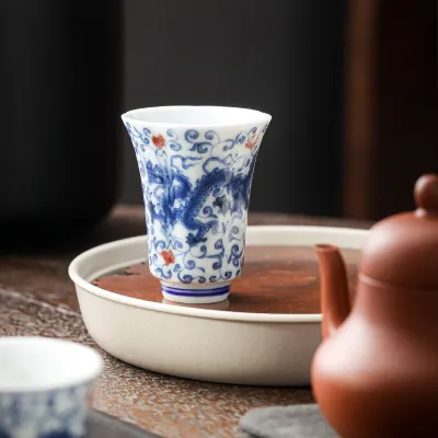 Blue And White Landscape Tea Cup Ceramic Kung Fu Tea Cup 9 02