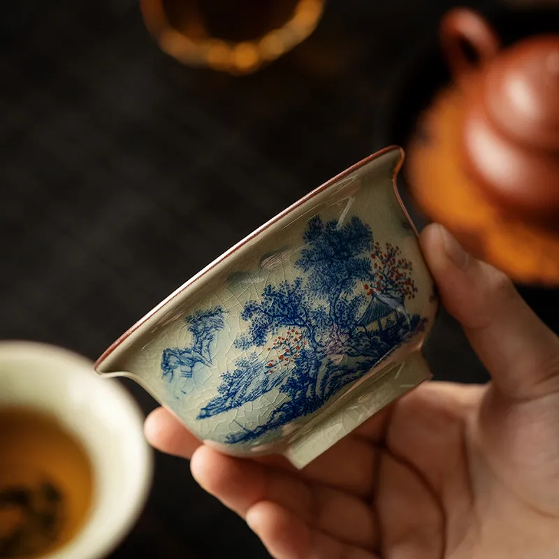 Blue And White Landscape Tea Cup Ceramic Kung Fu Tea Cup 17