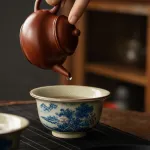 Blue And White Landscape Tea Cup Ceramic Kung Fu Tea Cup 17