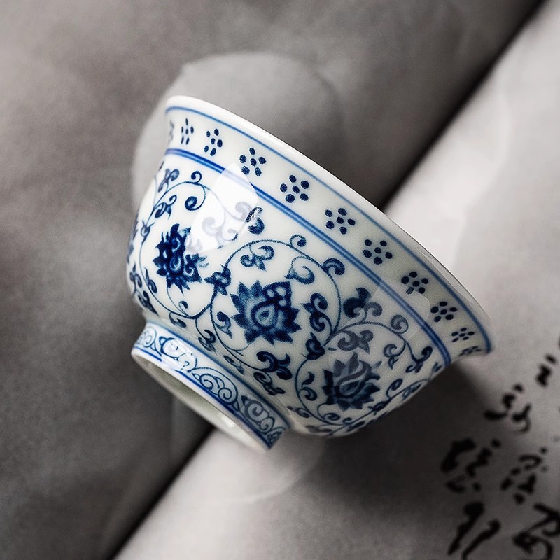 Blue And White Landscape Tea Cup Ceramic Kung Fu Tea Cup 2