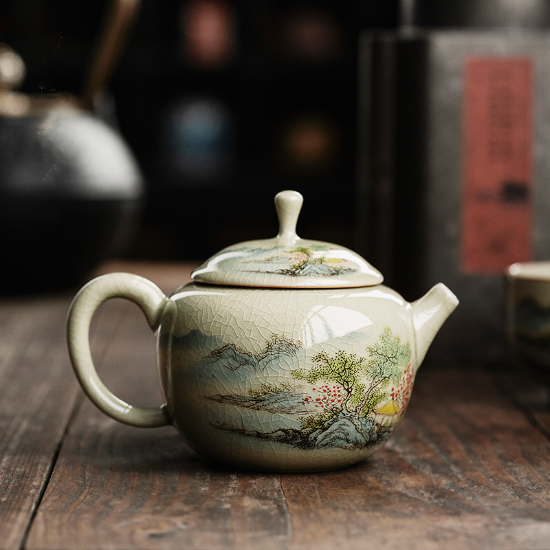 Hand-Painted Teapot Teapot High-End Single Pot Kung Fu Tea Set 21