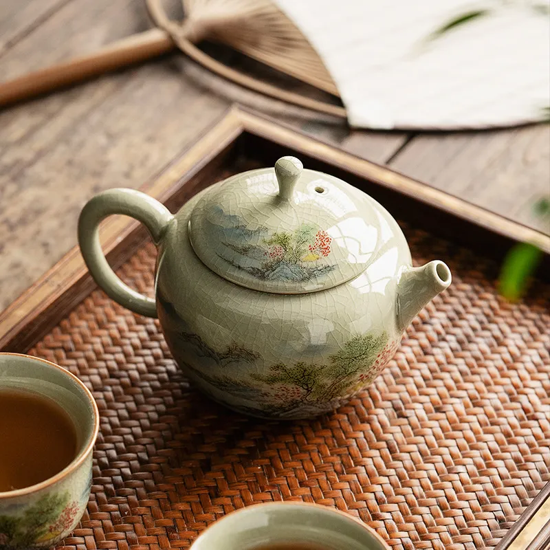 Hand-Painted Teapot Teapot High-End Single Pot Kung Fu Tea Set 21