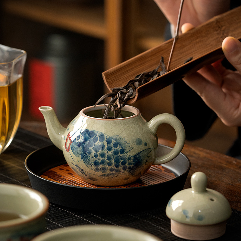 Hand-Painted Teapot Teapot High-End Single Pot Kung Fu Tea Set 18