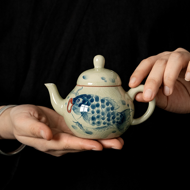 Hand-Painted Teapot Teapot High-End Single Pot Kung Fu Tea Set 18