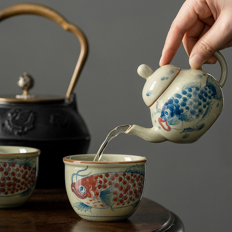 Hand-Painted Teapot Teapot High-End Single Pot Kung Fu Tea Set 18