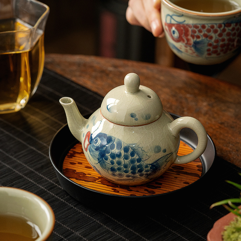 Hand-Painted Teapot Teapot High-End Single Pot Kung Fu Tea Set 18