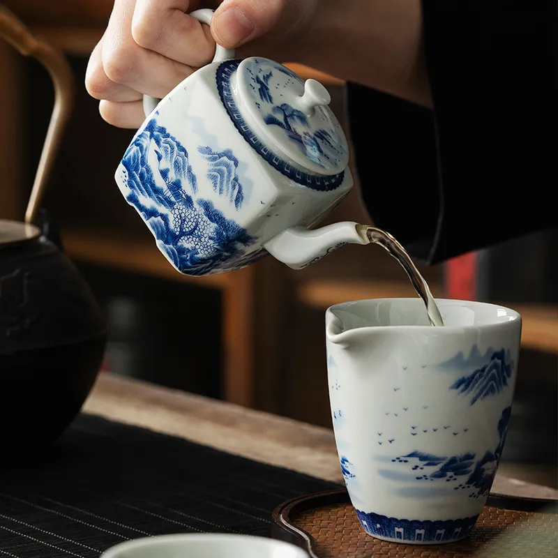 Hand-Painted Teapot Teapot High-End Single Pot Kung Fu Tea Set 7